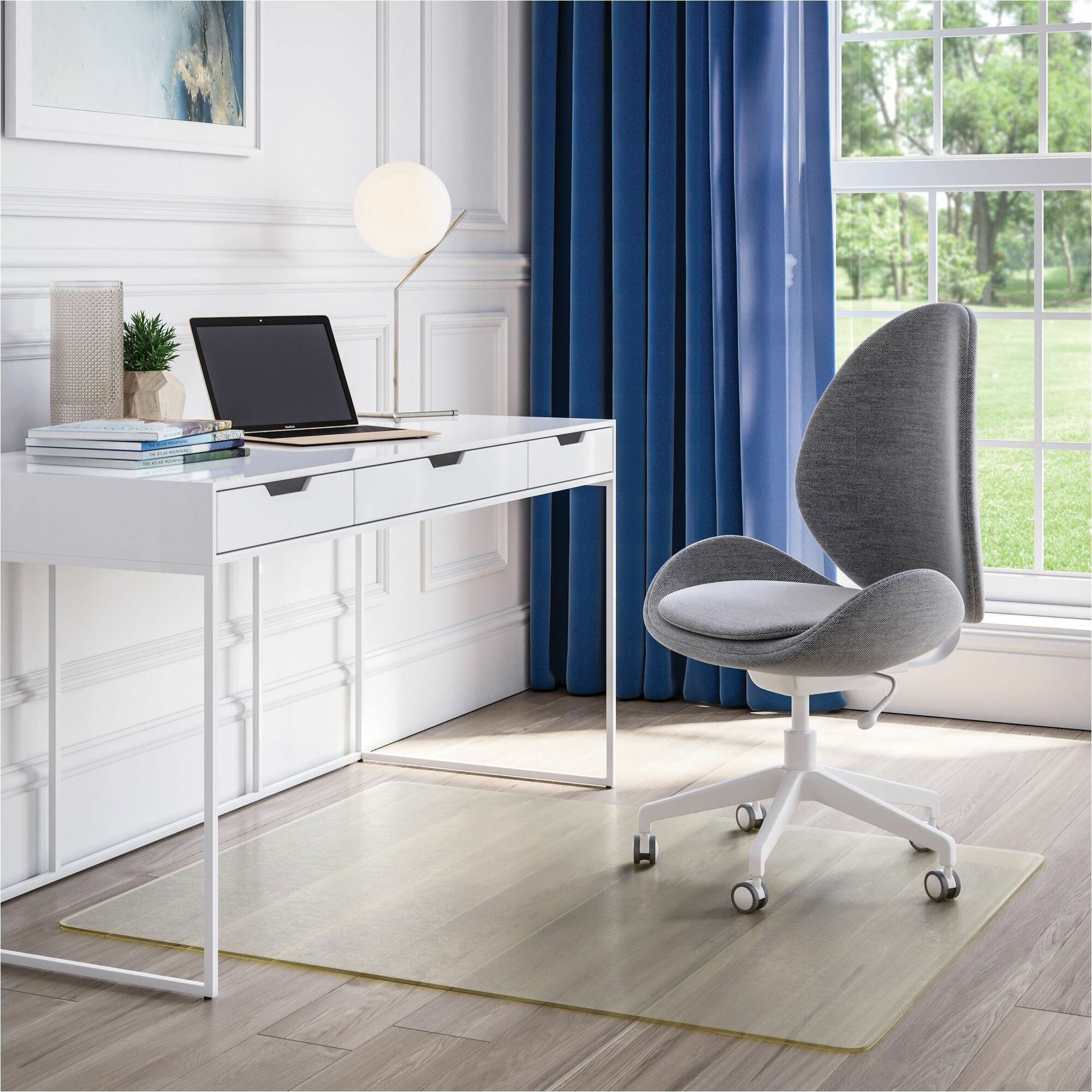 Deflecto OceanMat Chair Mat for Hard Floor - Hard Floor, Wood Floor, Tile Floor, Laminate Floor, Chair - 48" Width x 36" Depth - Rectangular - Plastic, Polyethylene Terephthalate (PET) - Clear - 1 Each