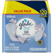 Glade Clean Linen Automatic Spray Refill Value Pack, 12.4 fl oz, Long Lasting, 70 Day, 2/Pack