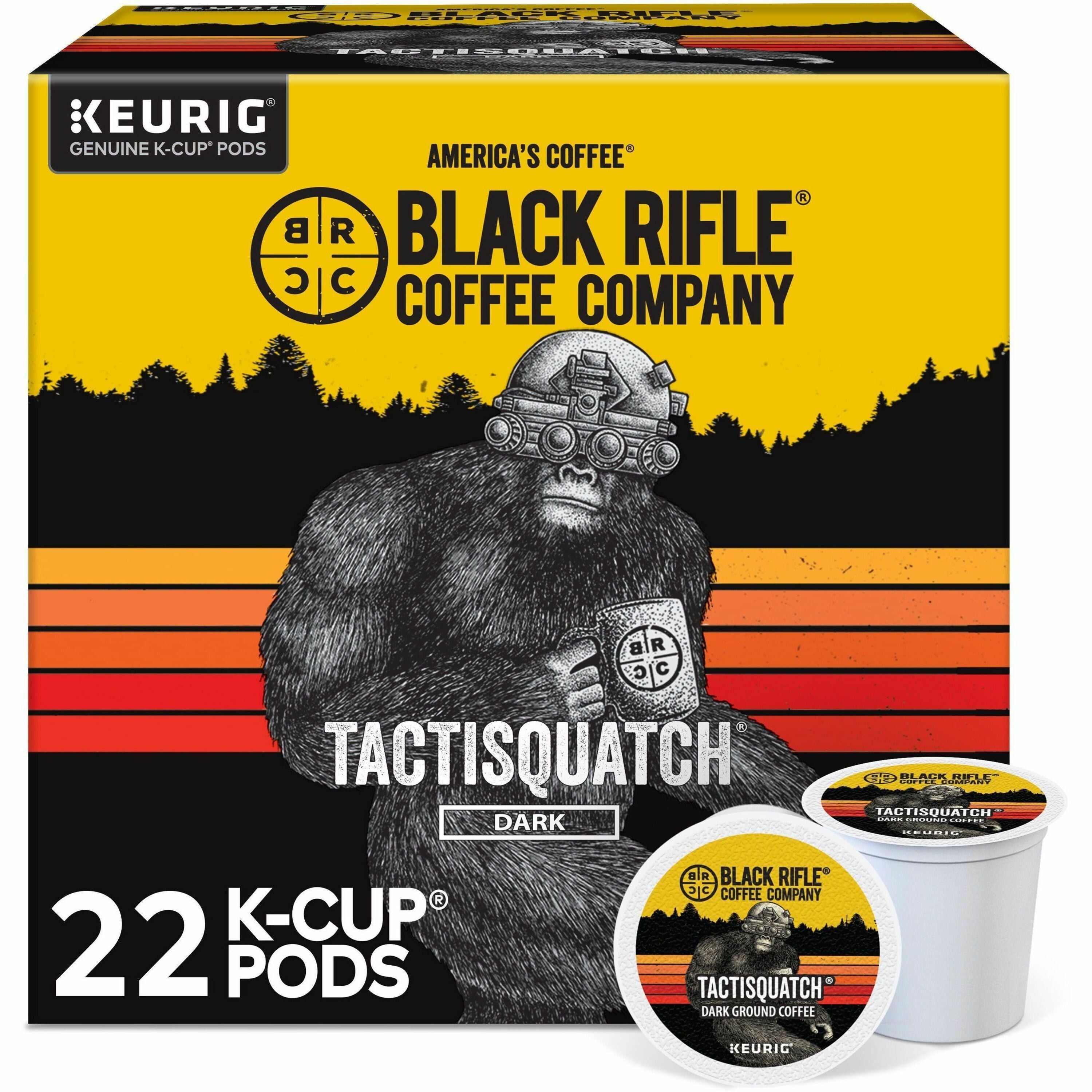 Black Rifle Tactisquatch Coffee, Dark Roast, K-Cup & Ground, Kosher, 22/Box