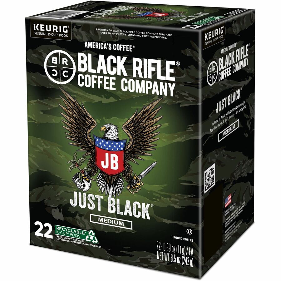 Compatible with Keurig K-Cup Brewer - Medium - K-Cup - Just Black - Kosher - 22 / Box