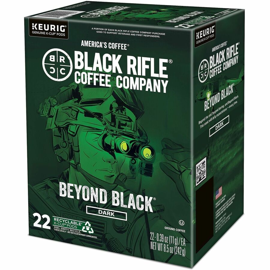 Compatible with Keurig Brewer - Dark - 22 K-Cup - K-Cup, Pod - Beyond Black - Kosher - 4 / Carton