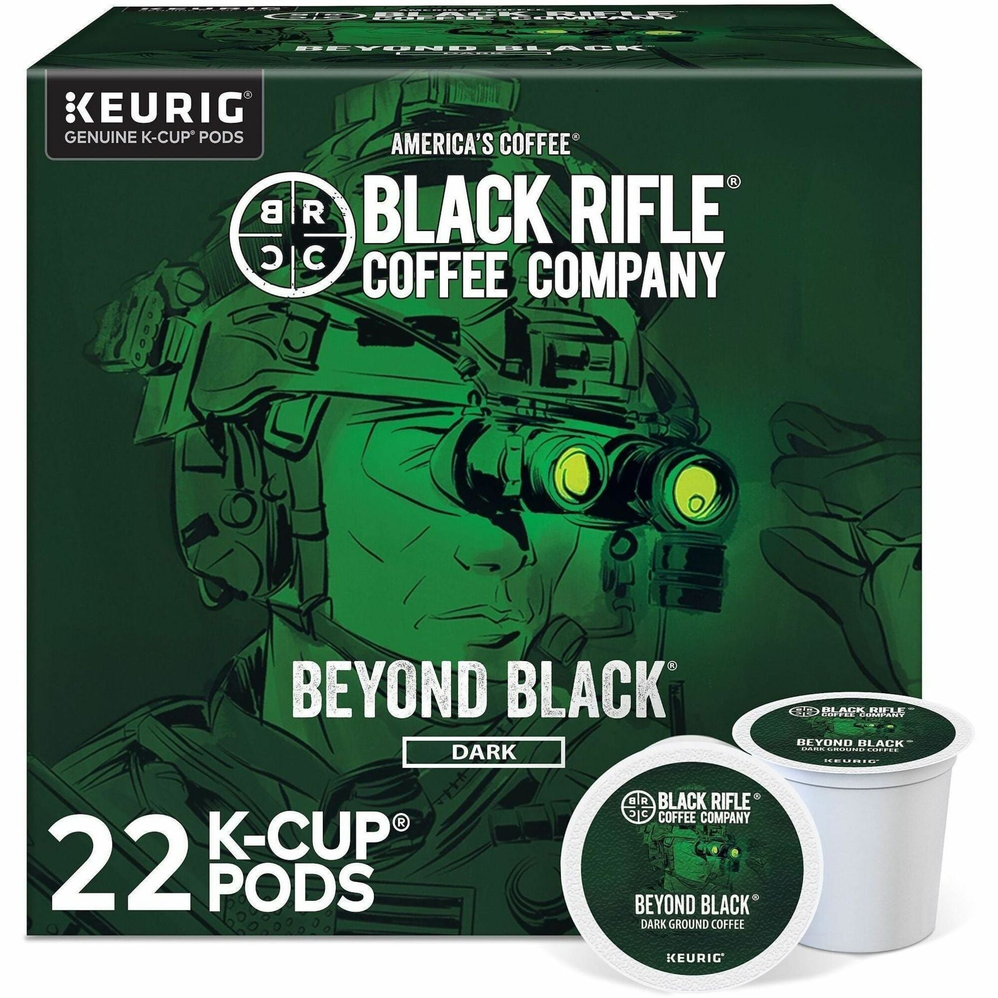 Compatible with Keurig Brewer - Dark - 22 K-Cup - K-Cup, Pod - Beyond Black - Kosher - 4 / Carton