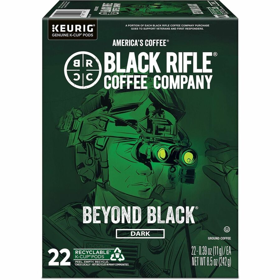 Compatible with Keurig Brewer - Dark - 22 K-Cup - K-Cup, Pod - Beyond Black - Kosher - 4 / Carton