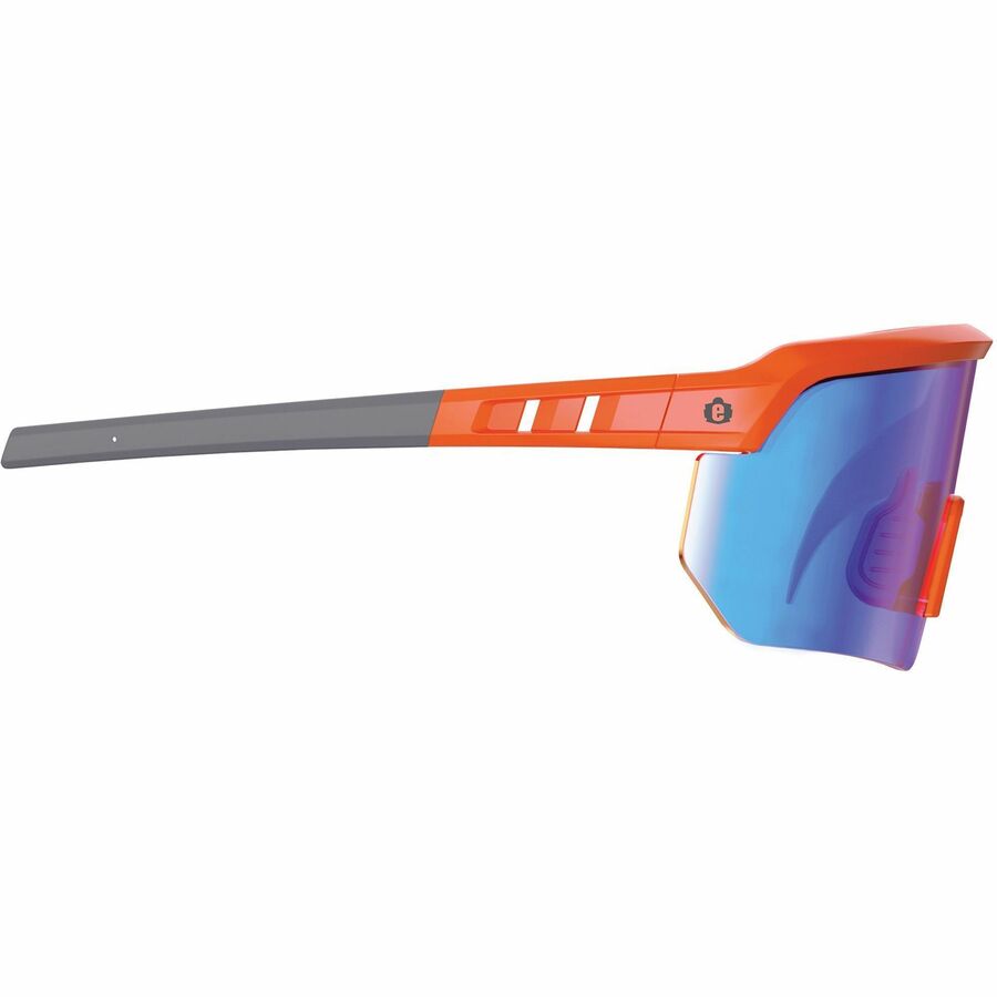 Ergodyne AEGIR Polarized Anti-Fog Safety Glasses, Blue Mirror Lens, Orange Frame, Anti-scratch, Lightweight, Non-slip, Impact Resistant, Half Frame, 1 Each
