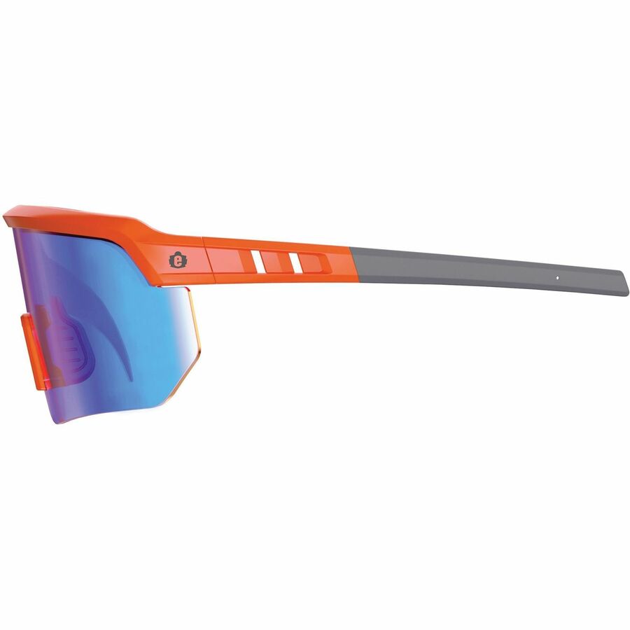 Ergodyne AEGIR Polarized Anti-Fog Safety Glasses, Blue Mirror Lens, Orange Frame, Anti-scratch, Lightweight, Non-slip, Impact Resistant, Half Frame, 1 Each