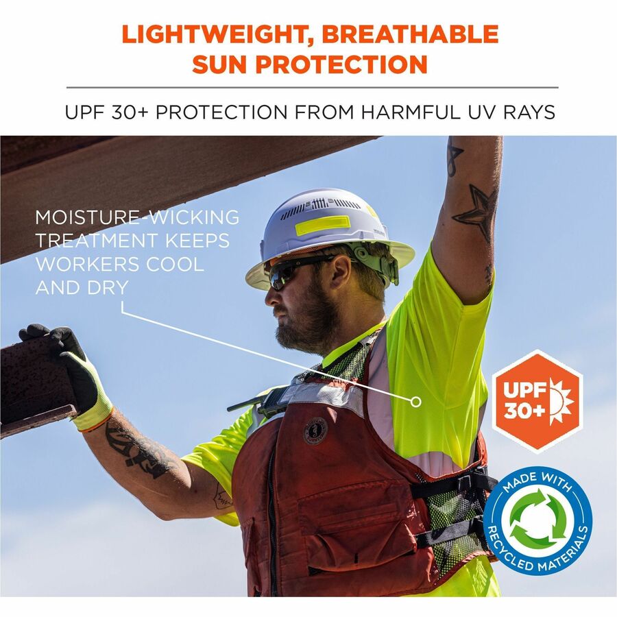 Ergodyne 8289-ECO Recycled Hi-Vis T-Shirt, Medium, Lime, 100% Polyester, 1 Each