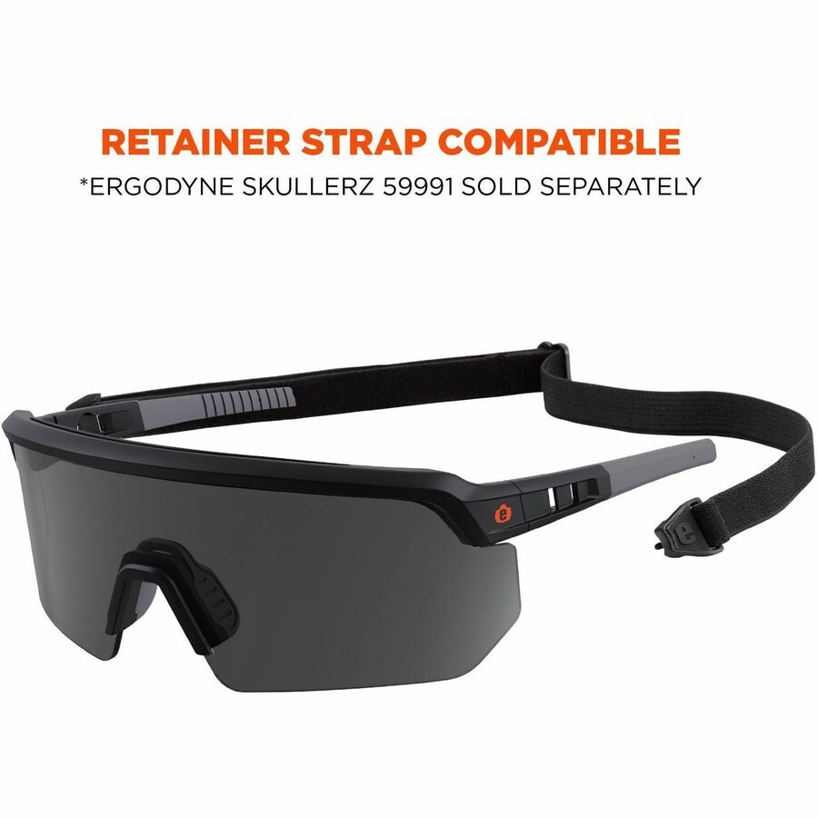 Ergodyne Skullerz AEGIR Polarized Anti-Fog Safety Glasses, Smoke Lens, Matte Black Frame, Anti-scratch, Lightweight, Non-slip, Impact Resistant, Vented, 1 Each