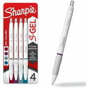 Sharpie S-Gel Pens, 0.7 mm Medium, Retractable, Bold Jewel Ink, Gel-Based, Pearl White Barrel, 4 Pack