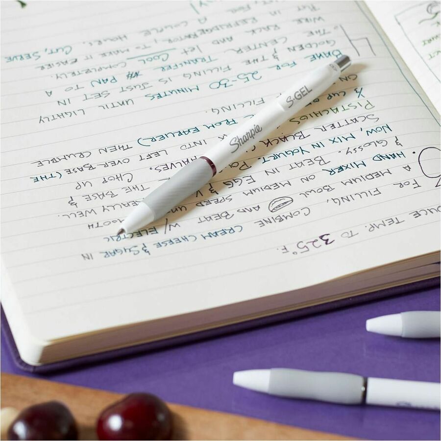 Sharpie S-Gel Pens, 0.7 mm Medium, Retractable, Bold Jewel Ink, Gel-Based, Pearl White Barrel, 4 Pack