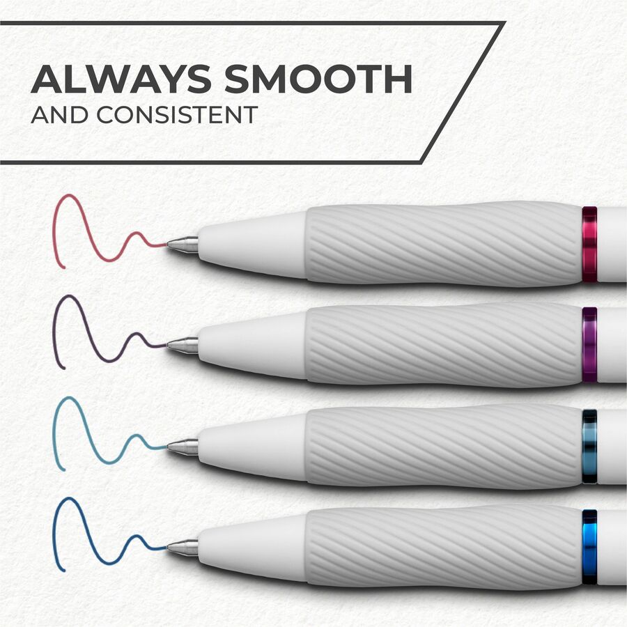 Sharpie S-Gel Pens, 0.7 mm Medium, Retractable, Bold Jewel Ink, Gel-Based, Pearl White Barrel, 4 Pack