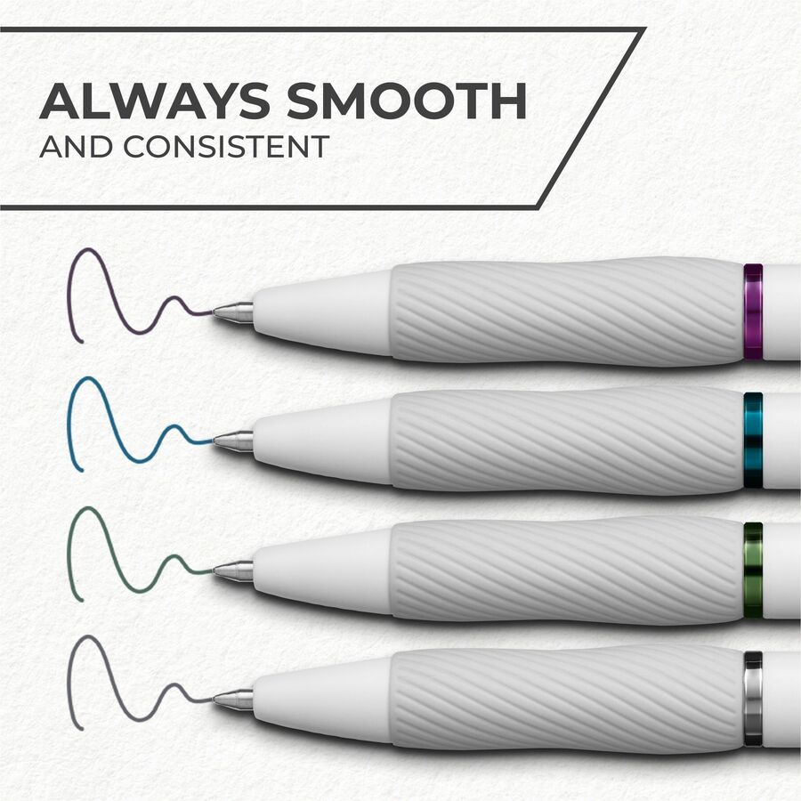 Sharpie S-Gel Pens, 0.7 mm Medium Point, Rich Dark Gel Ink, Pearl White Plastic Barrel, 4 Pack