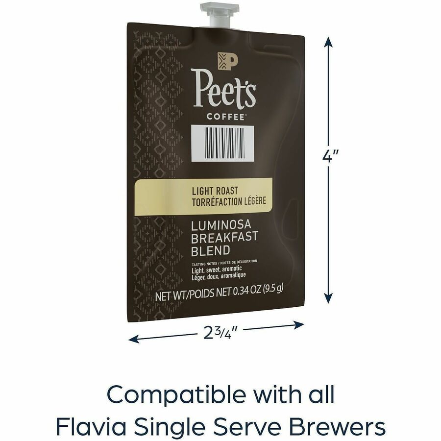 Compatible with Flavia - Hot Coffee - Light - Freshpack - Colombia Luminosa, Breakfast Blend - Kosher - 76 / Carton