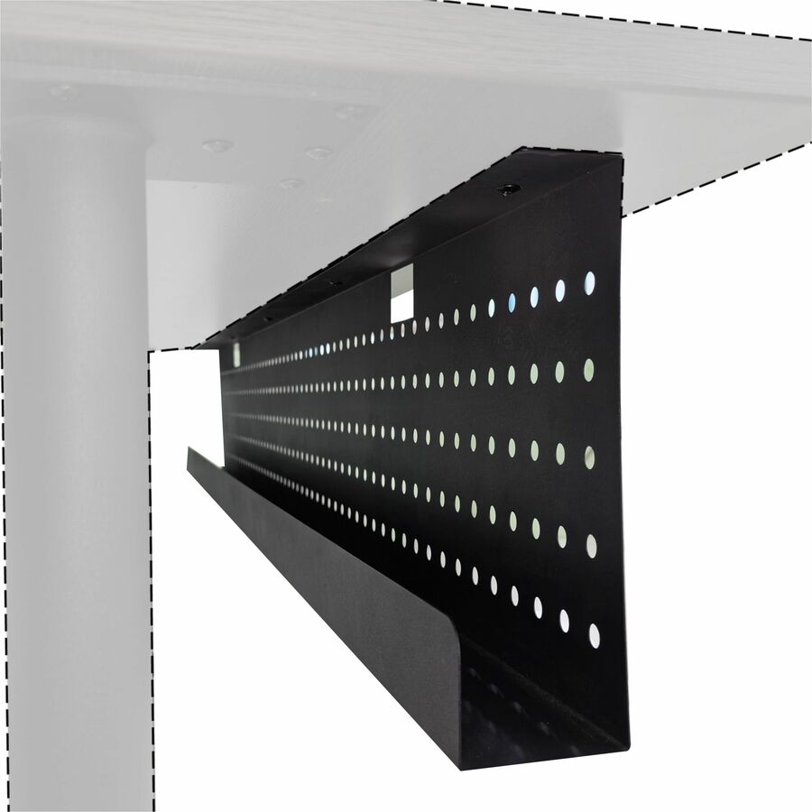 Lorell Invent Training Table Modesty Panel, Steel, Black, 54" W x 3" D x 10" H, 39.37 mil Thickness, 1 Each
