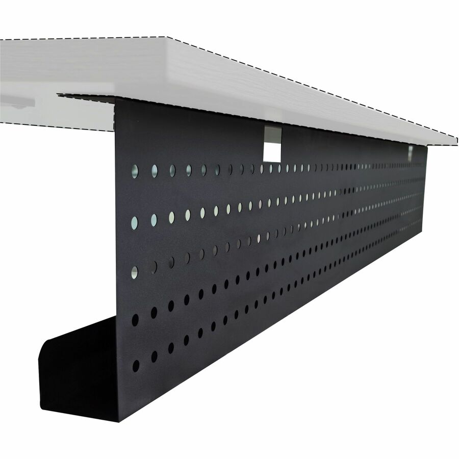 Lorell Invent Training Table Modesty Panel, Steel, Black, 66" x 3" x 10", 1 Each