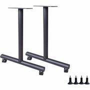 Lorell Invent Training Table Black T-shaped Base, 2 Legs, 28.50" H x 5" W x 22" D, 2 per Set, Includes 4 Glides and 4 Casters
