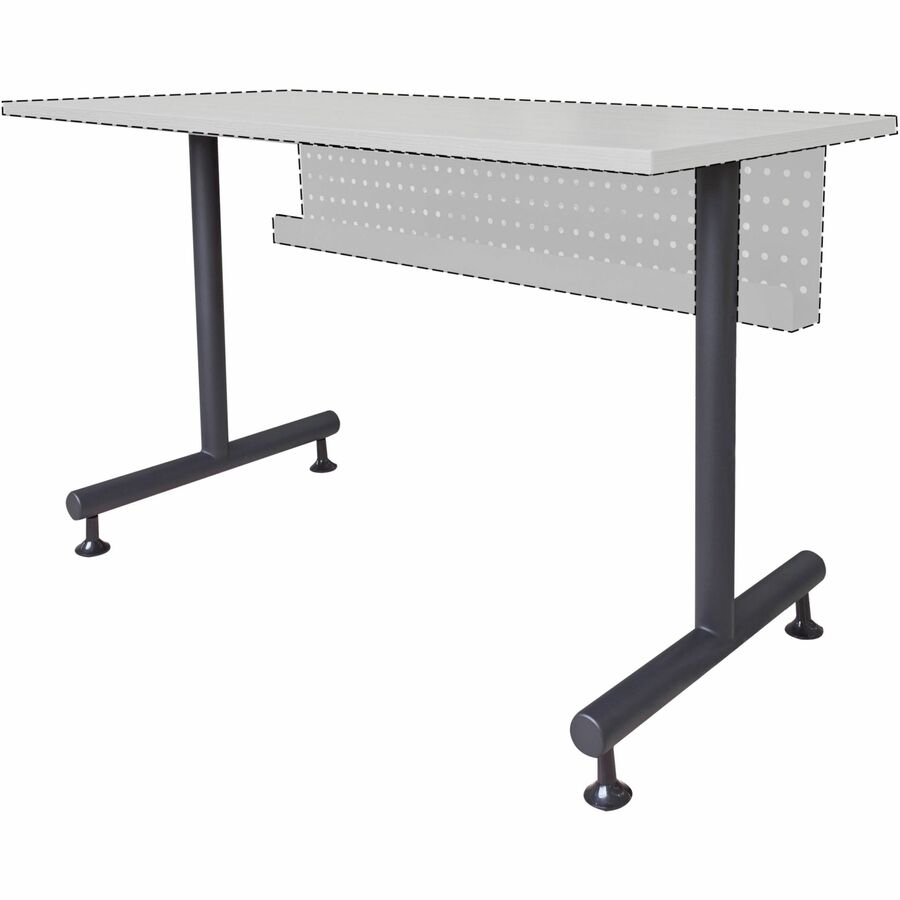 Lorell Invent Training Table Black T-shaped Base, 2 Legs, 28.50" H x 5" W x 22" D, 2 per Set, Includes 4 Glides and 4 Casters