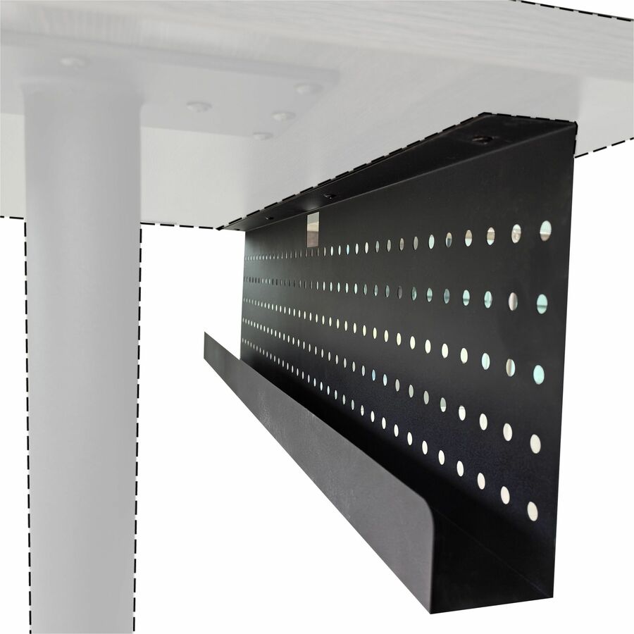 Lorell Invent Training Table Modesty Panel, Steel, Black, 42" W x 3" D x 10" H x 39.37 mil Thick, 1 Each