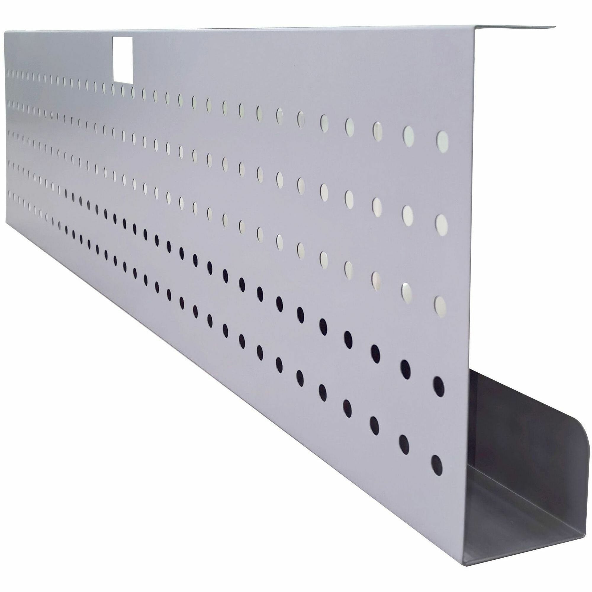 Lorell Invent Training Table Modesty Panel, Steel, Silver, 42" W x 3" D x 10" H x 39.37 mil Thick, 1 Each