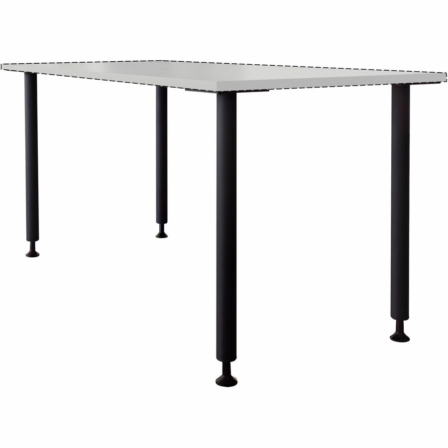 Lorell Invent Training Table Black Post Leg Base, 4 Legs, 28.50"H x 5.80"W x 5.80"D, Includes 4 Glides and 4 Casters, Set of 4
