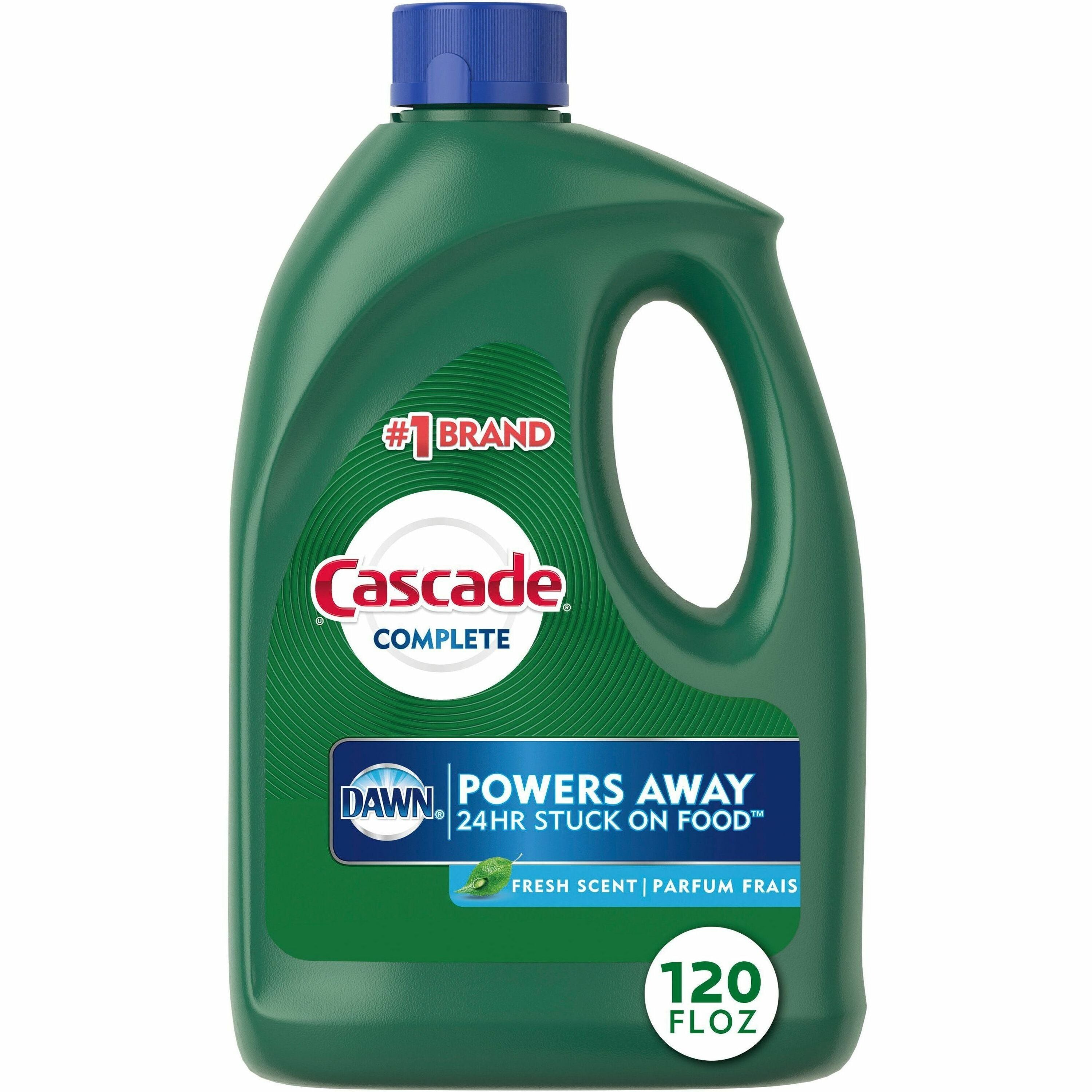 Cascade Complete Gel Dishwasher Detergent, Fresh Scent, 120 fl oz, Green Bottle, 1 Each