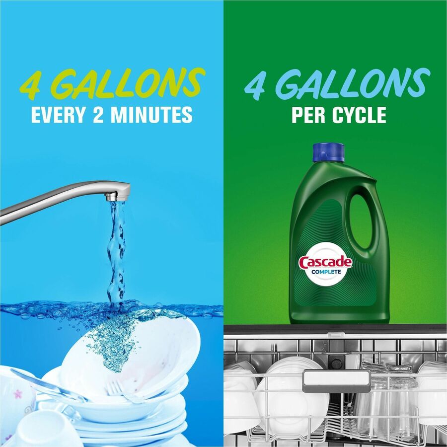 Cascade Complete Gel Dishwasher Detergent, Fresh Scent, 120 fl oz, Green Bottle, 1 Each