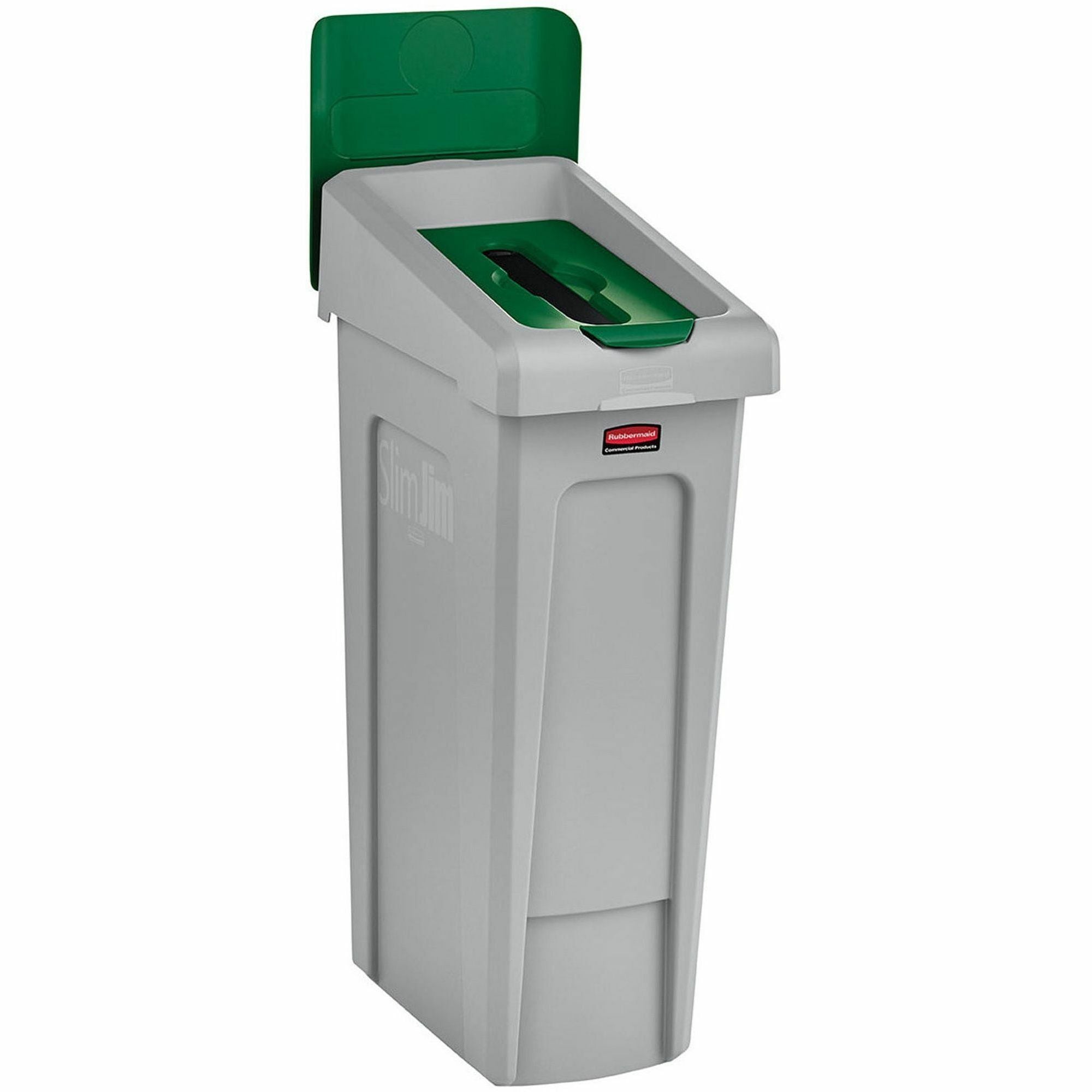 23 gal Capacity - For Commercial - Durable, Recyclable - 40.2" Height x 12" Width x 15.2" Depth - Resin - Gray, Green - 1 Each