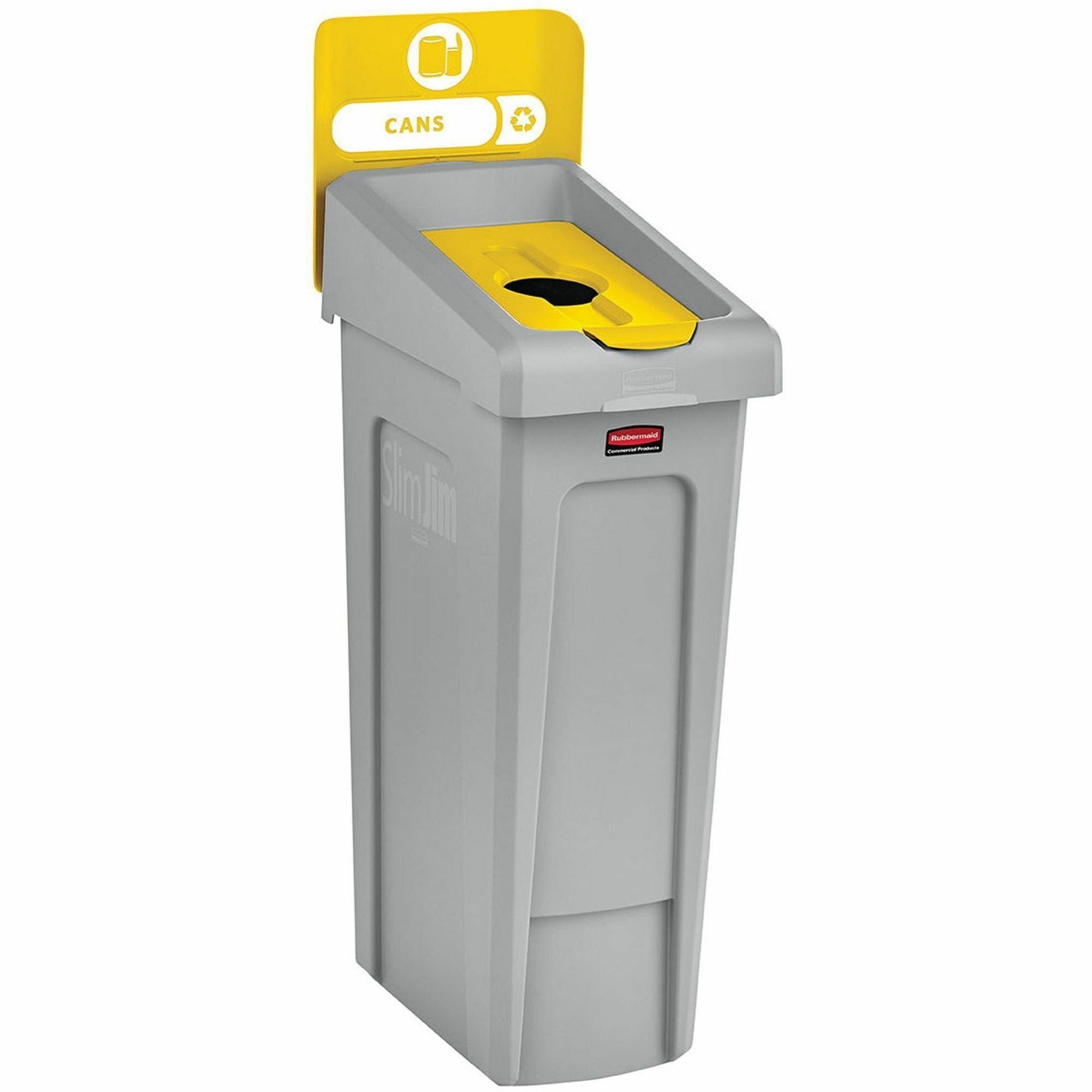 23 gal Capacity - For Commercial - Durable, Recyclable - 40.2" Height x 12" Width x 15.2" Depth - Resin - Gray, Yellow - 1 Each