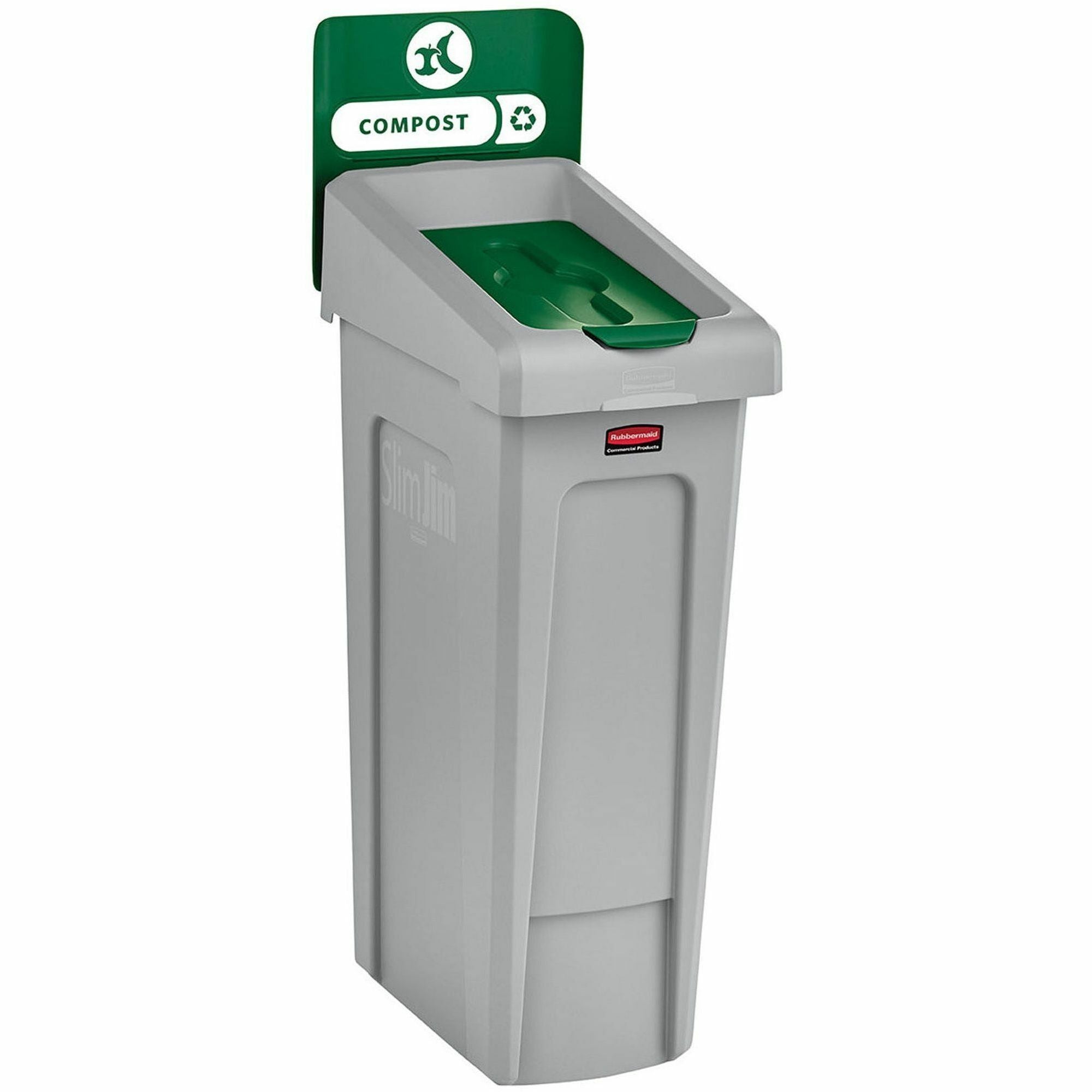 23 gal Capacity - For Commercial - Durable, Recyclable - 40.2" Height x 12" Width x 15.2" Depth - Resin - Gray, Green - 1 Each