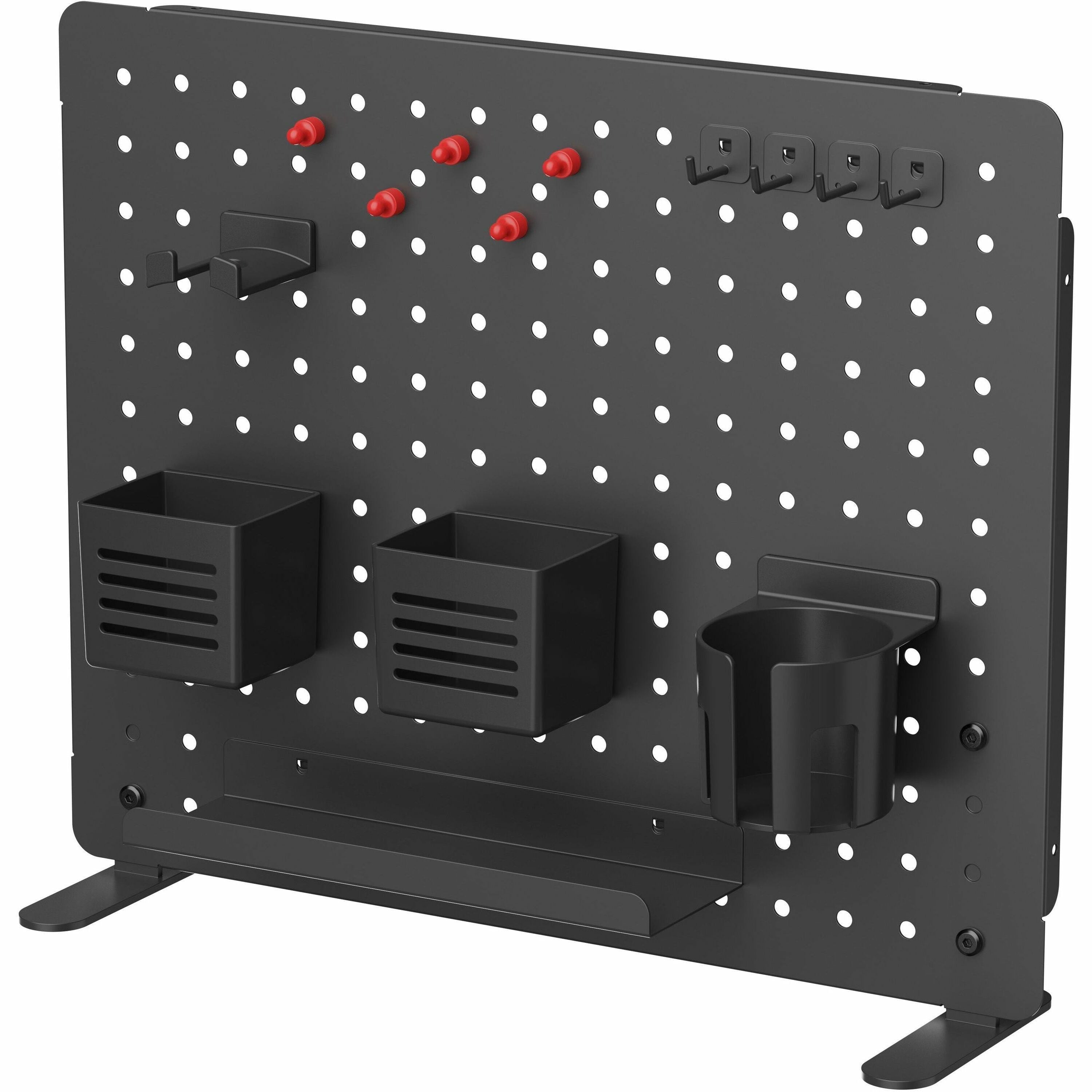 Kantek Pegboard Organizer Board with Accessories, Black, Powder Coated Steel, 17.40" x 21.50" x 3.80", 1 Each