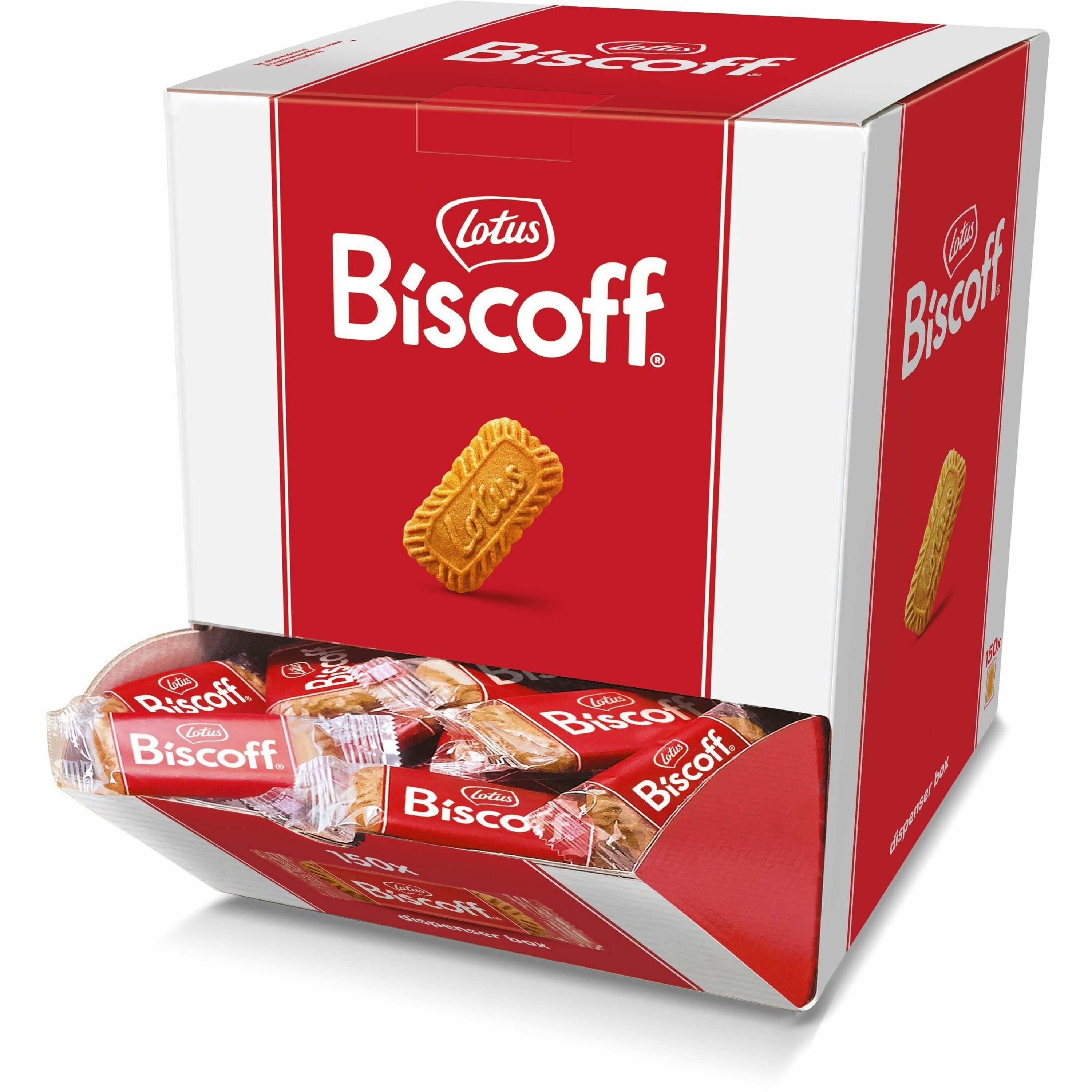 Biscoff Individual Cookies Dispenser, Caramel Flavor, 2 Cookies per Pack, 150 Packs per Carton, No Artificial Colors or Flavors, Preservative-Free