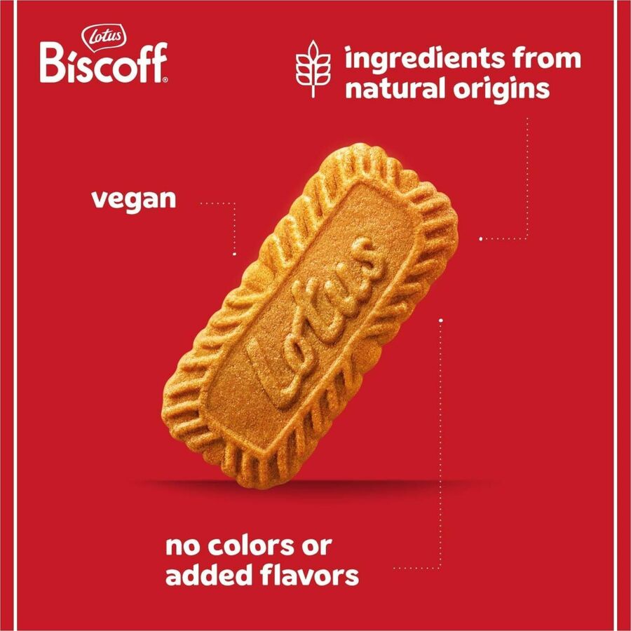 Biscoff Individual Cookies Dispenser, Caramel Flavor, 2 Cookies per Pack, 150 Packs per Carton, No Artificial Colors or Flavors, Preservative-Free