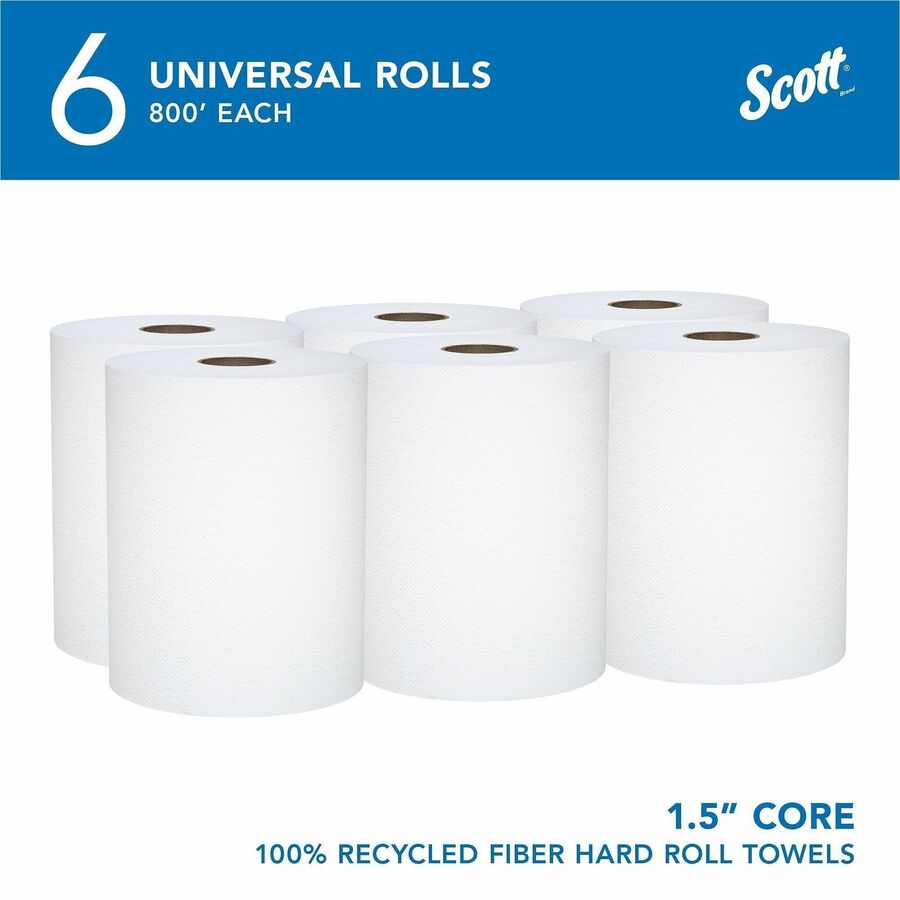 1 1/2" Core - White - Fiber - 6 / Carton
