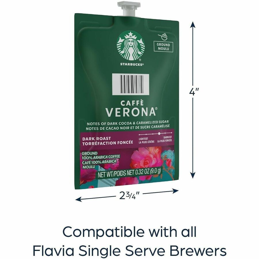 Compatible with Flavia - American, Hot Coffee - Dark - Freshpack - Caffe Verona, Classic, Dark Cocoa - Kosher - 76 / Carton