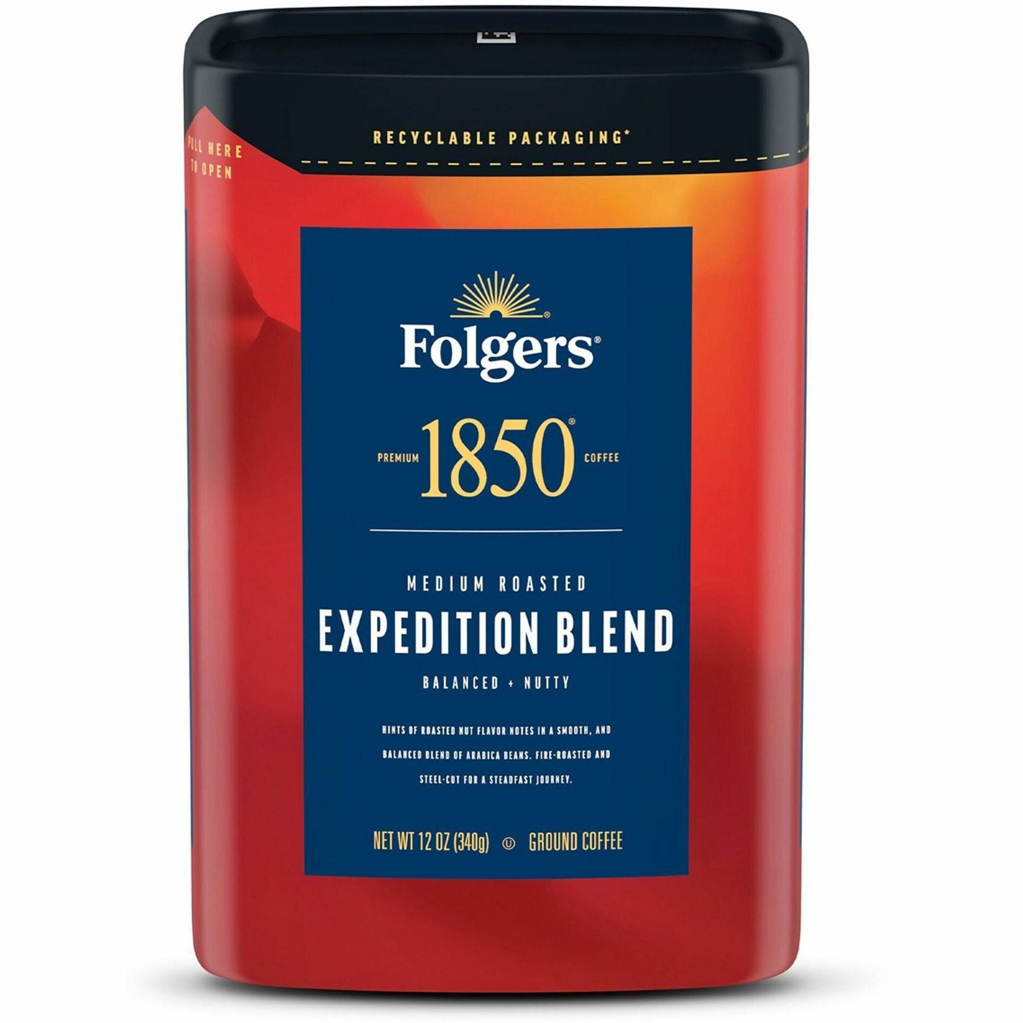 Folgers 1850 Expedition Blend Medium Roast Ground Coffee, 12 oz, 1 Each