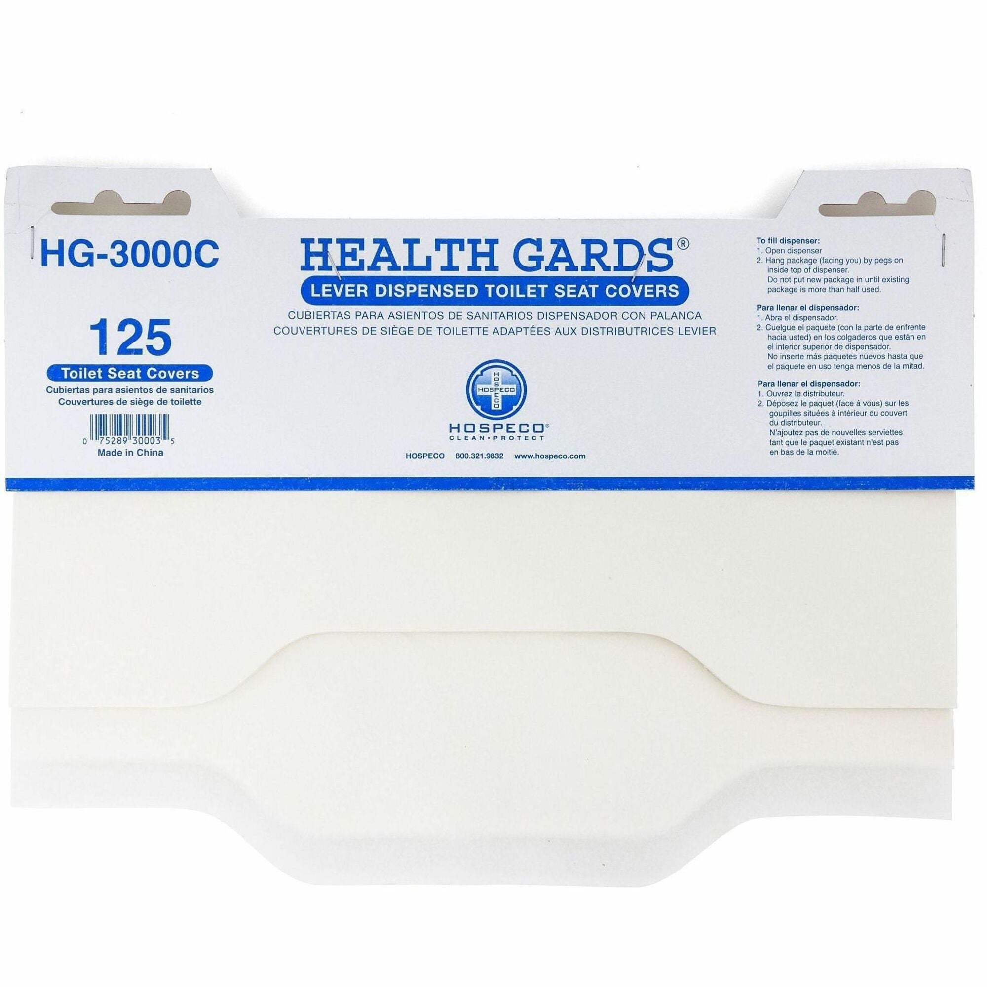 Half-fold - For Toilet, Public Toilet - White - Paper - 125 Seat Covers/Pack - 24 / Carton