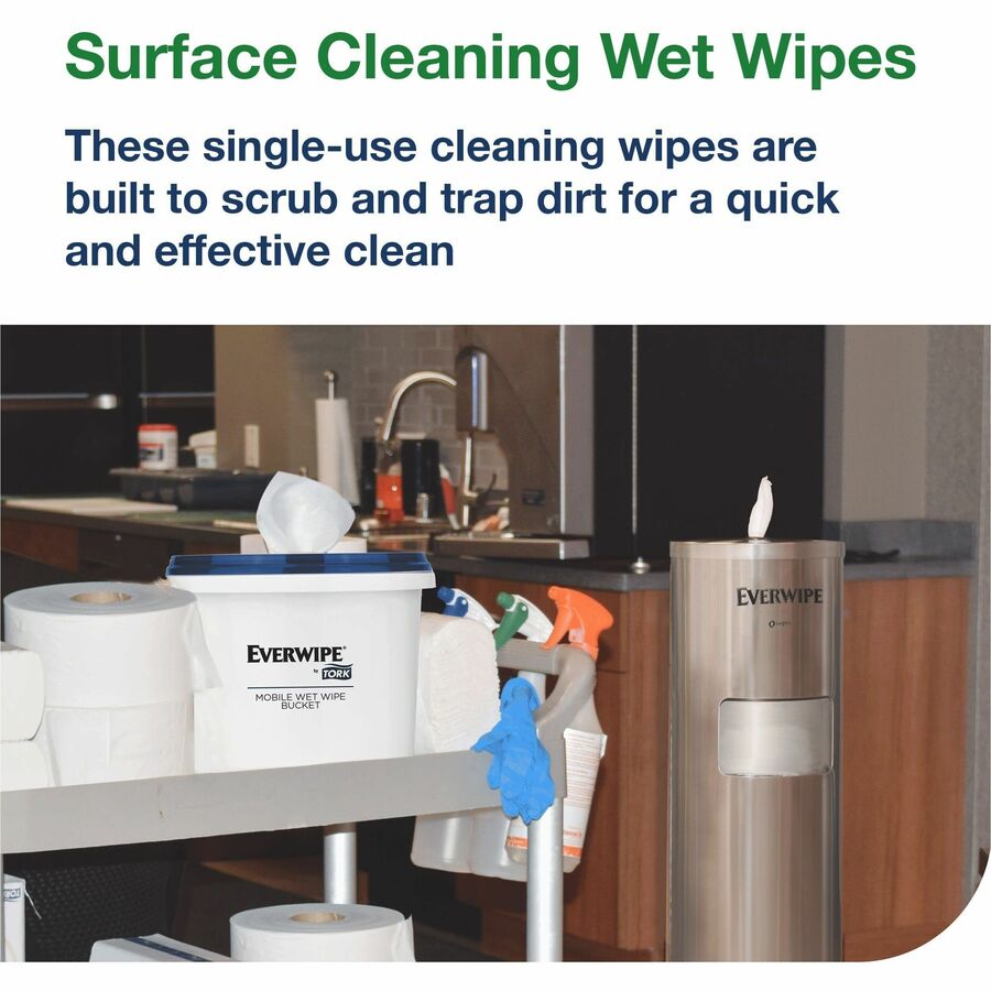 For Multipurpose - Wipe - 6" Length x 8" Width - Deodorize, Disposable, pH Balanced - White - 900 Sheets - 4 Bucket