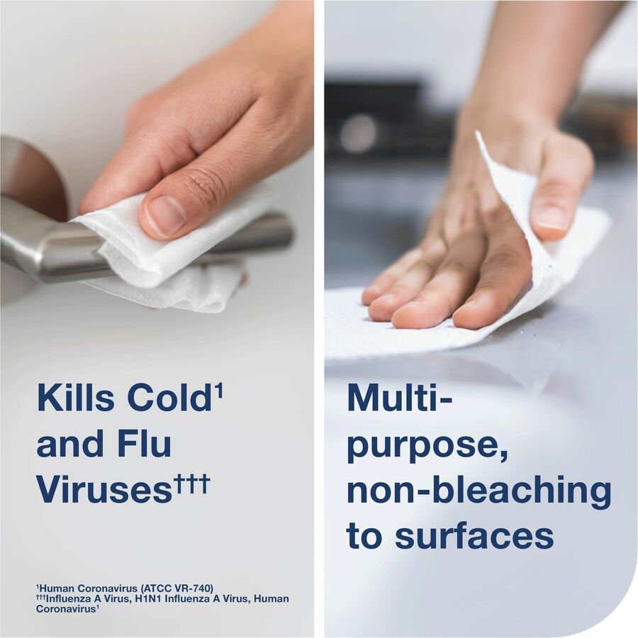 For Multipurpose - Wipe - 6" Length x 8" Width - Disinfectant, Deodorize, Disposable, Bleach-free - White - 800 Sheets - 2 Bucket