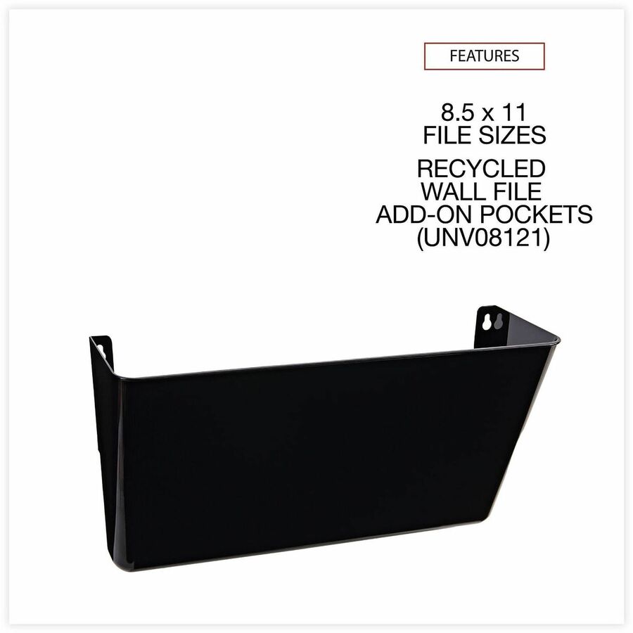1 Pocket(s) - 7" Height x 13" Width x 4.13" Depth - Black - Plastic - 1 Each
