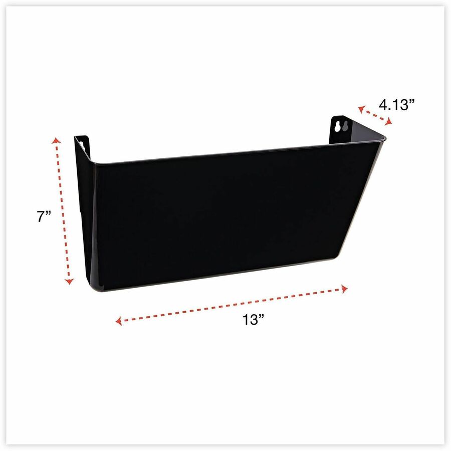 1 Pocket(s) - 7" Height x 13" Width x 4.13" Depth - Black - Plastic - 1 Each
