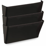3 Pocket(s) - 14.50" Height x 13" Width x 4.13" Depth - Expandable - Black - Plastic - 3 / Pack