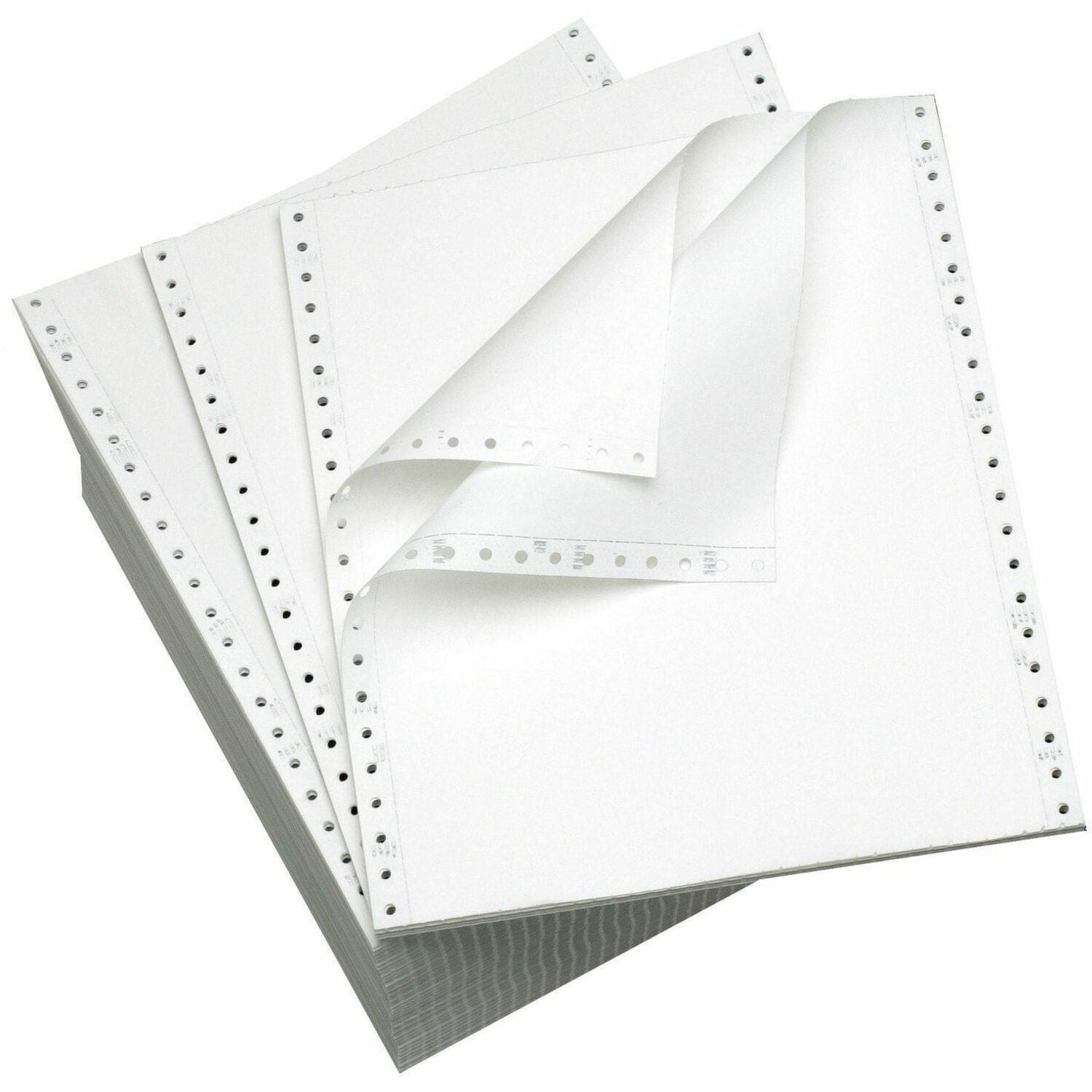 9 1/2" x 11" - 20 lb Basis Weight - Sustainable Forestry Initiative (SFI) - Carbonless, Acid-free, Chlorine-free, Break-free, Perforated, Removable Edge - White - 2700 / Case