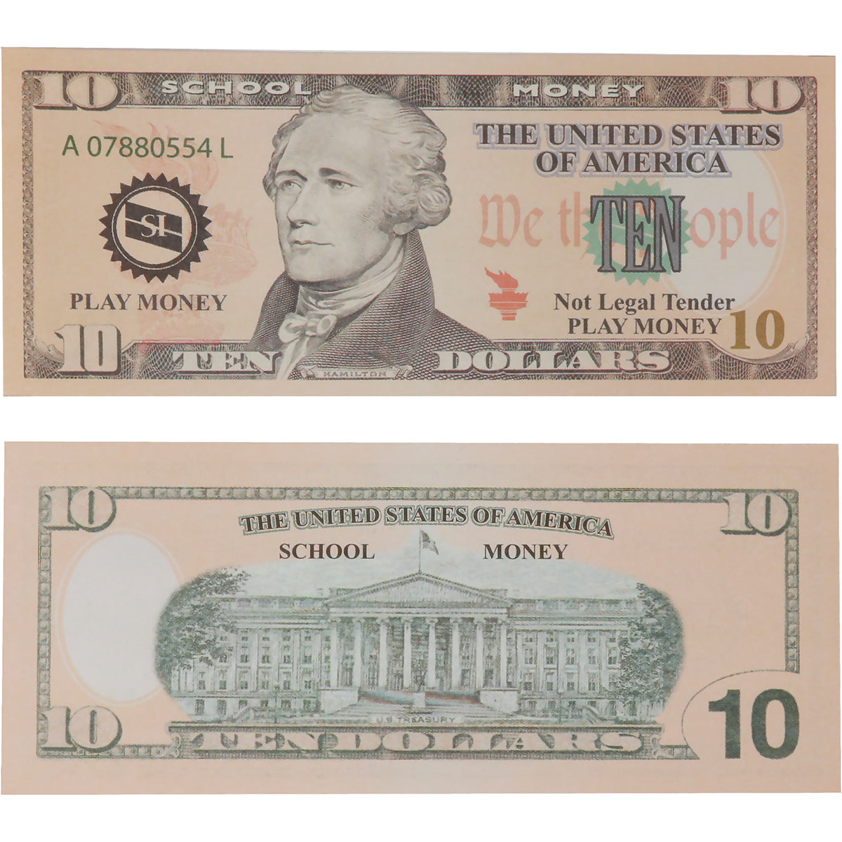 U.S. School Money $10 Bills Pk. 100