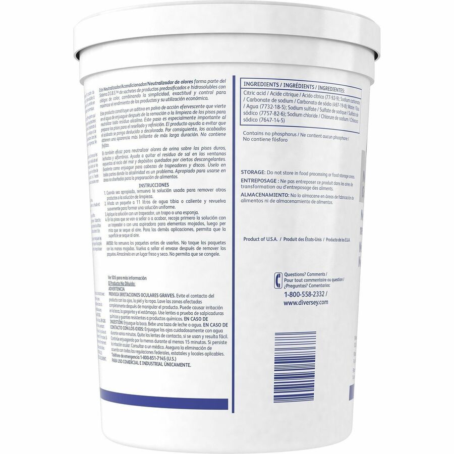 For Surface, Floor - Powder - 0.50 oz (0.03 lb) - 6.5 to 99 pH - Deodorize, Odorless, Water Soluble - Off White - 1 Each