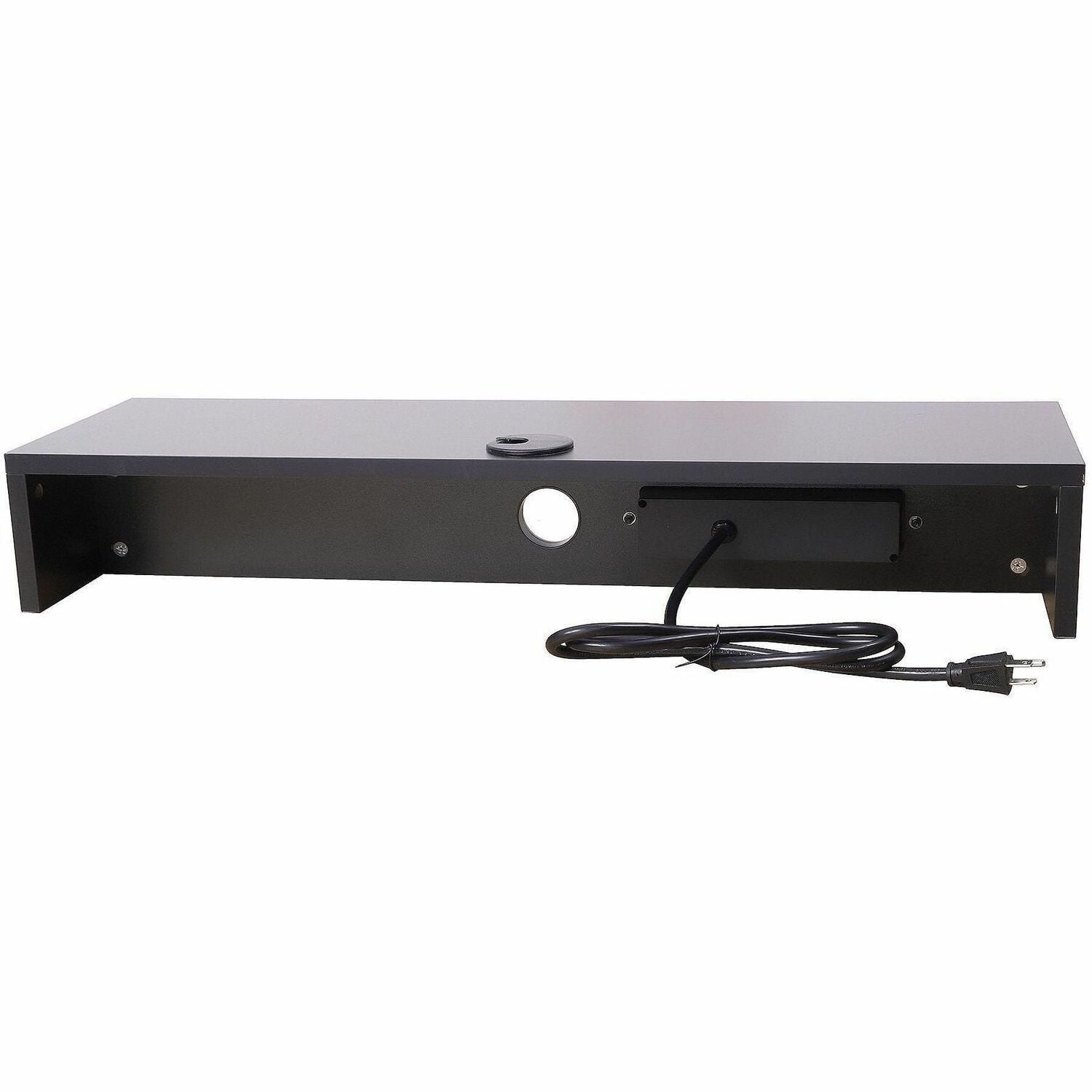 4.70" Height x 30" Width x 9" Depth - Desk - Black - For Monitor - Electrical Outlet, USB Charging Port, Cable Management