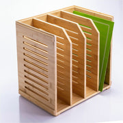 4 Compartment(s) - Horizontal/Vertical - 5.28" Height x 14.09" Width x 8.62" Depth - Stackable - Durable, Stackable - Natural - Bamboo - 1 Each