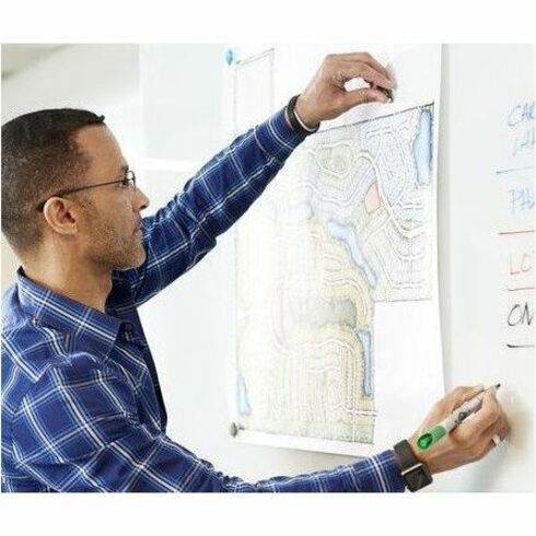 Quartet InvisaMount Magnetic Glass Board, 48" x 36", White Tempered Glass, Frameless, Horizontal, Accessory Tray, 1 Each