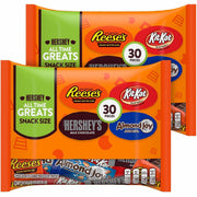 Hershey Chocolate Assortment, Milk Chocolate & Peanut Butter, Individually Wrapped, 15.92 oz, 30 Bags per Carton, 2 Cartons