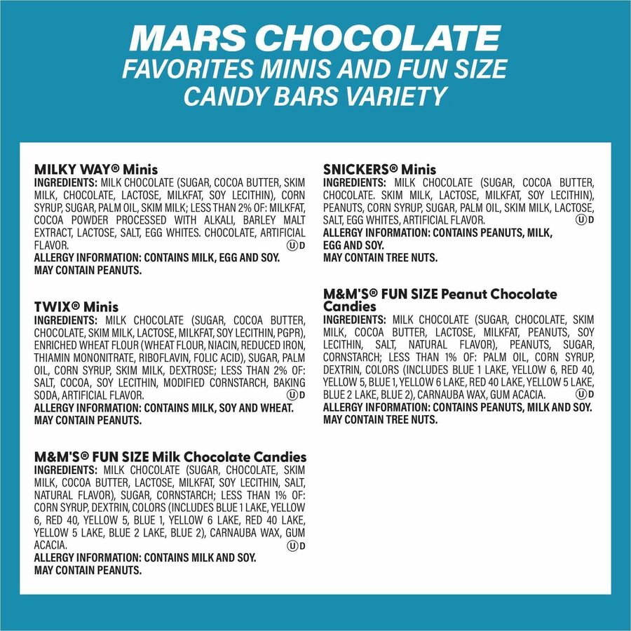Hershey Chocolate Assortment, Nougat, Caramel, Peanut Butter, Milk Chocolate, Dark Chocolate Mint, 2 per Carton