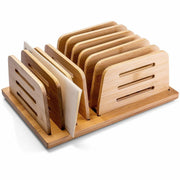 9 Compartment(s) - 5.30" Height x 13" Width x 9" Depth - Durable, Adjustable - Natural Wood Grain - Bamboo - 1 Each