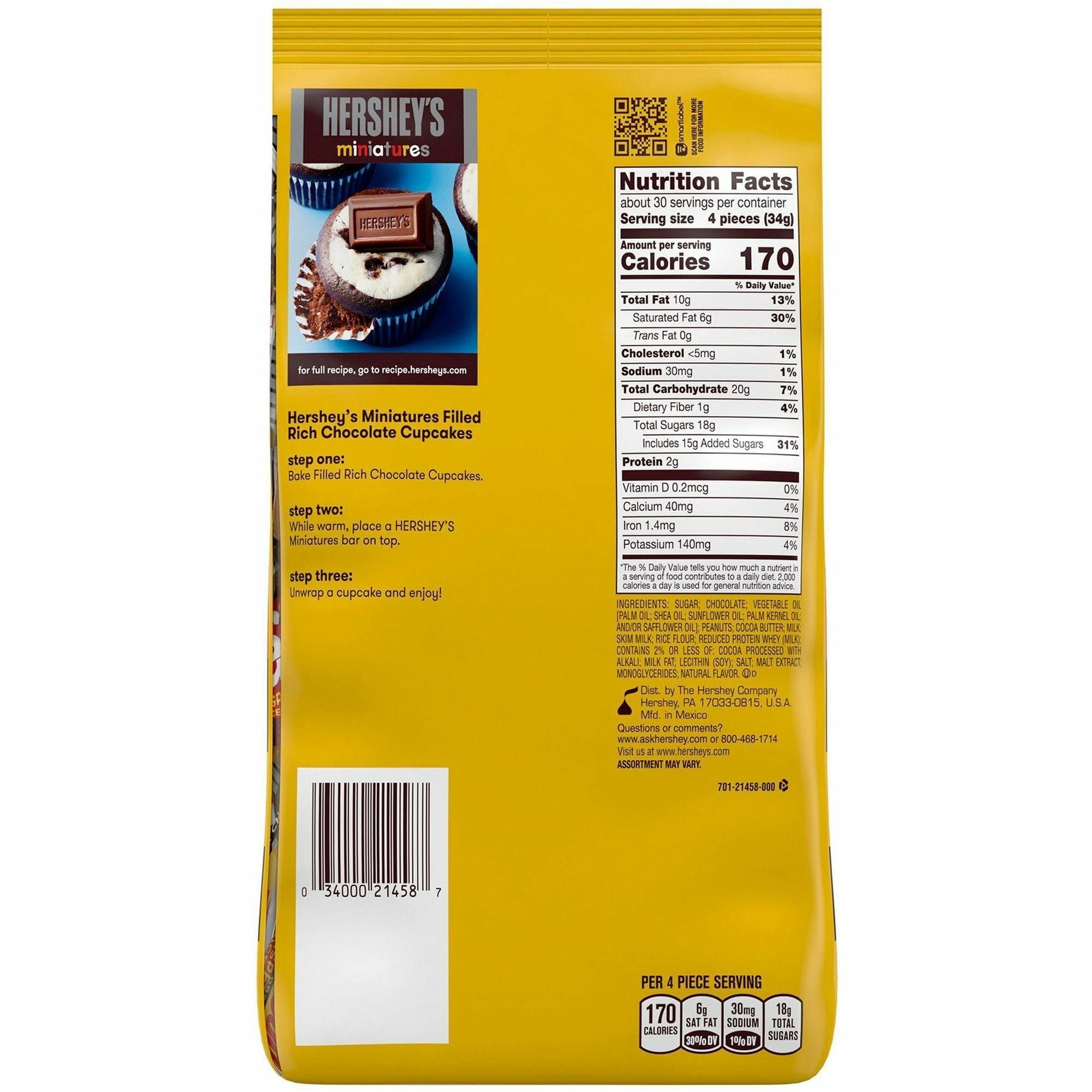 Hershey Chocolate Assortment, Milk & Dark Chocolate, Individually Wrapped, 2.24 lb, 2 Cartons